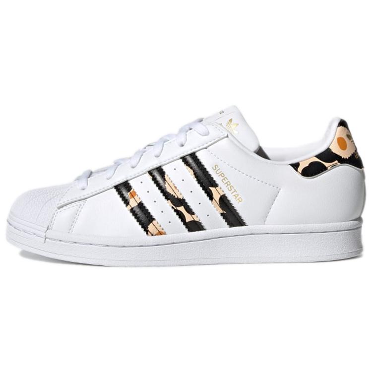 adidas Womens Superstar 'Unikko' (women's sizes) Cloud White / Core Black / Gold Metallic Skateboard Shoes H04076