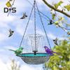 Hanging Birds Bath with Solar Fountain Pump Outdoor Garden Hummingbird Feeder Tray Solar Power Water Fountain Birdbath Bowl for Outside