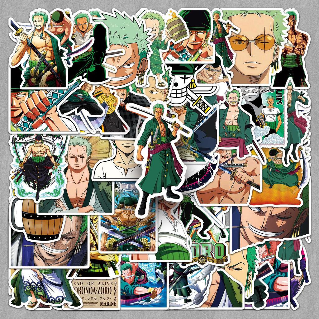 50 наклеек с Зоро: Персонажи аниме One Piece в высоком разрешении для блокнотов и поделок