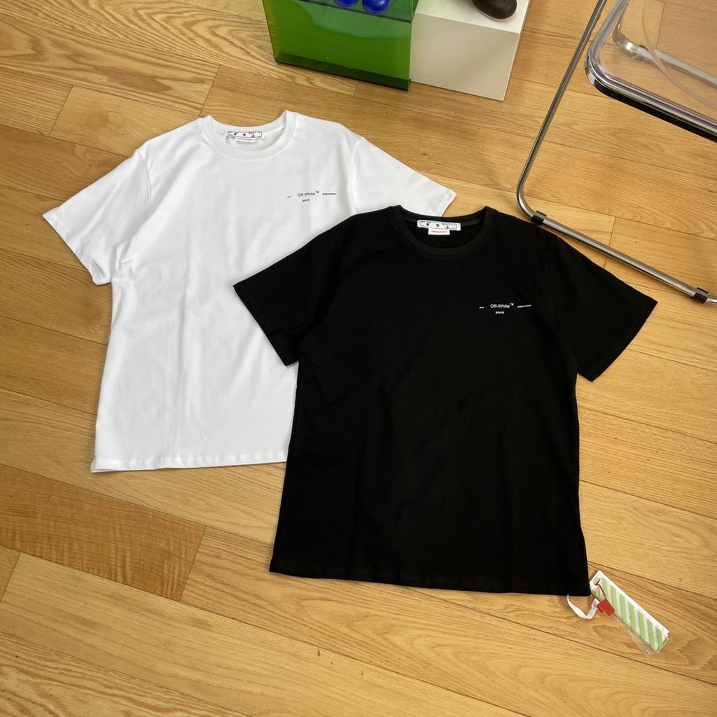 Off-White Лето 2025 года, новая классическая футболка с короткими рукавами и принтом стрелы от Monet для мужчин и женщин, парная футболка