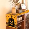 1pc Orenge Halloween Table Runner with Pumpkin Bat Pattern Dustproof Durable Tablecloth for Halloween Themed Party Decoration