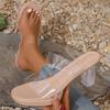 Fashion Summer Transparent High Heel Sandals for Women 2025 Elegant Thick Heels Pvc Sandals Woman Outdoor Casual Platform Sandles 42