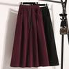 2024 Autumn Winter Plus Size Long Women Skirts Solid A-Line Oversize Lady Elegant High Waist New Skirts