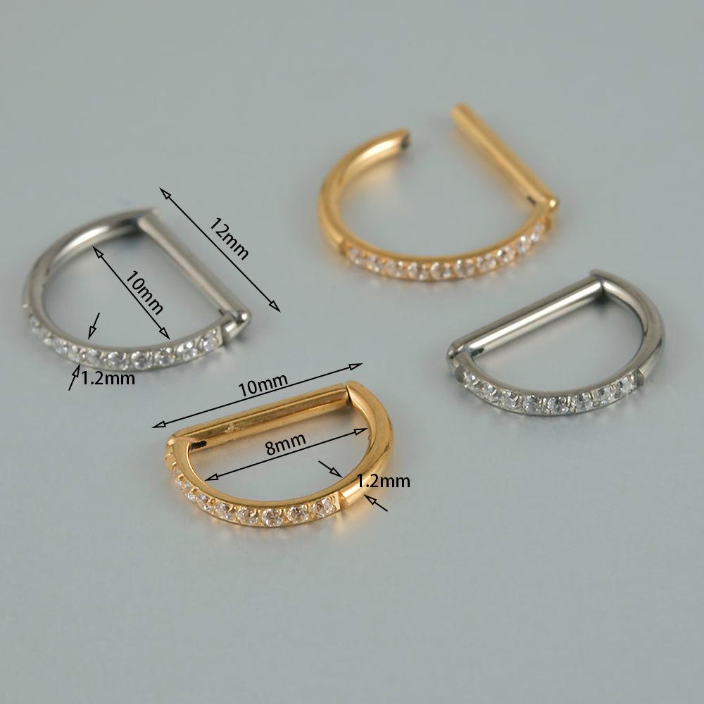 D-образные инфицированные милые кольца для носа с бриллиантами, прозрачные гвоздики для пирсинга ноздрей для женщин и парней
