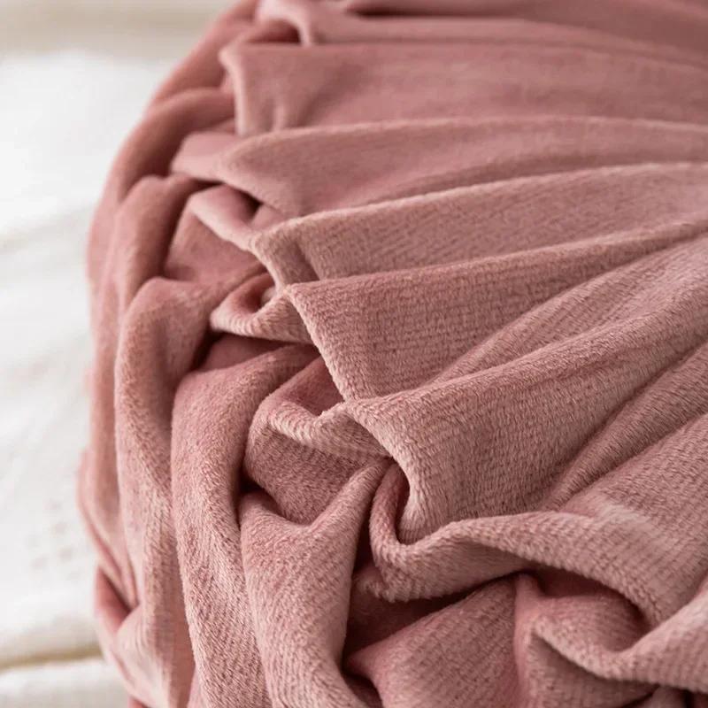 Nordic Ins Pumpkin Pillow Round Pillow Pink Seat Cushion Waist Pillow Living Room Sofa Homestay Decoration Wheels PuTuan