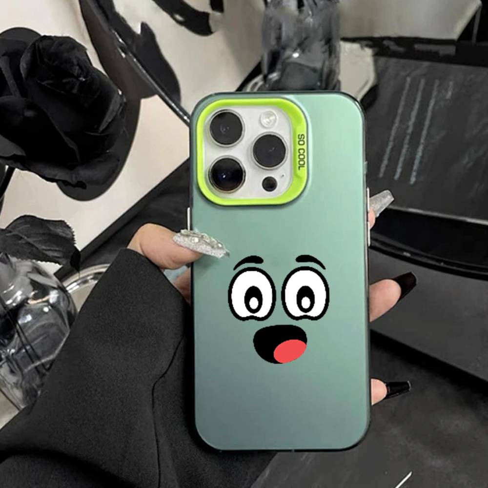 Милый Чехол для Телефона с Эмодзи для iPhone17, 16,15,14,13,12 Pro Max белый Конфетный Матовый Ударопрочный Чехол
