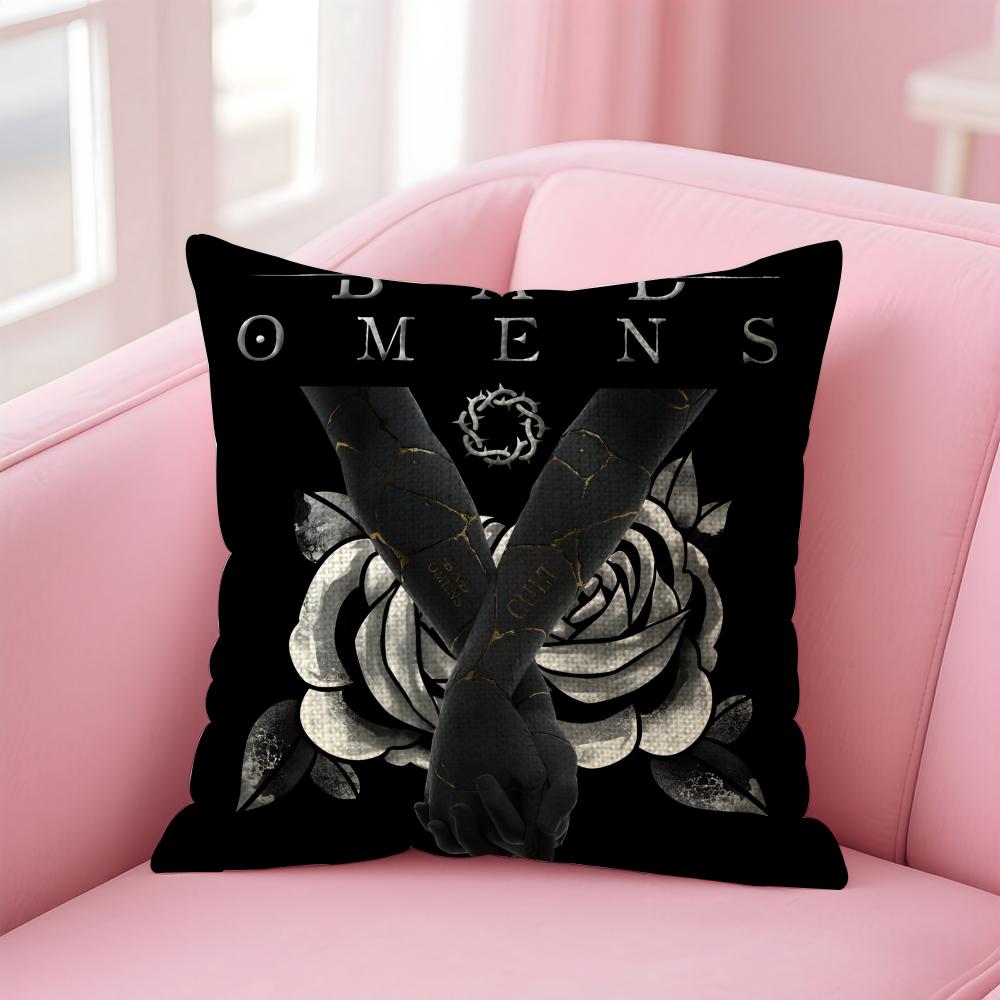 Band BBad Omens Cushion Cover Natural Linen Pillow Case DoubleSided Print Decorative Sofa Pillowcase Home Decor Gift