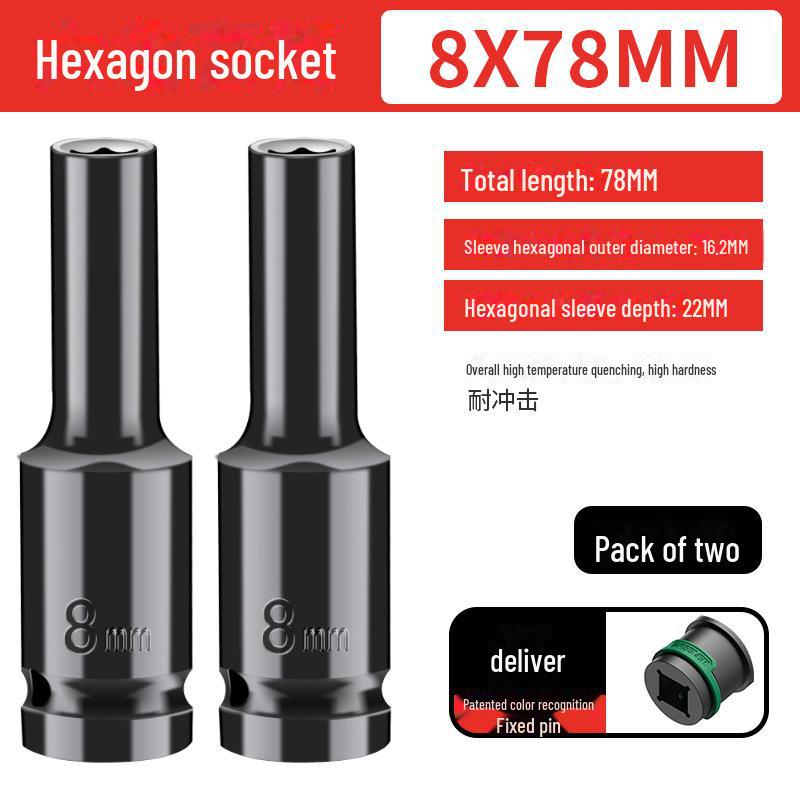 Green Forest 1/2 Electric Wrench Extended 12.5mm Hex Socket for Woodworking