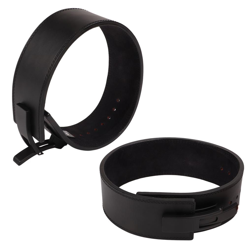 Мужской фитнес-пояс из коровьей кожи для тяжелой атлетики, силовой пояс, регулируемый пояс для бодибилдинга, протектор талии, черный