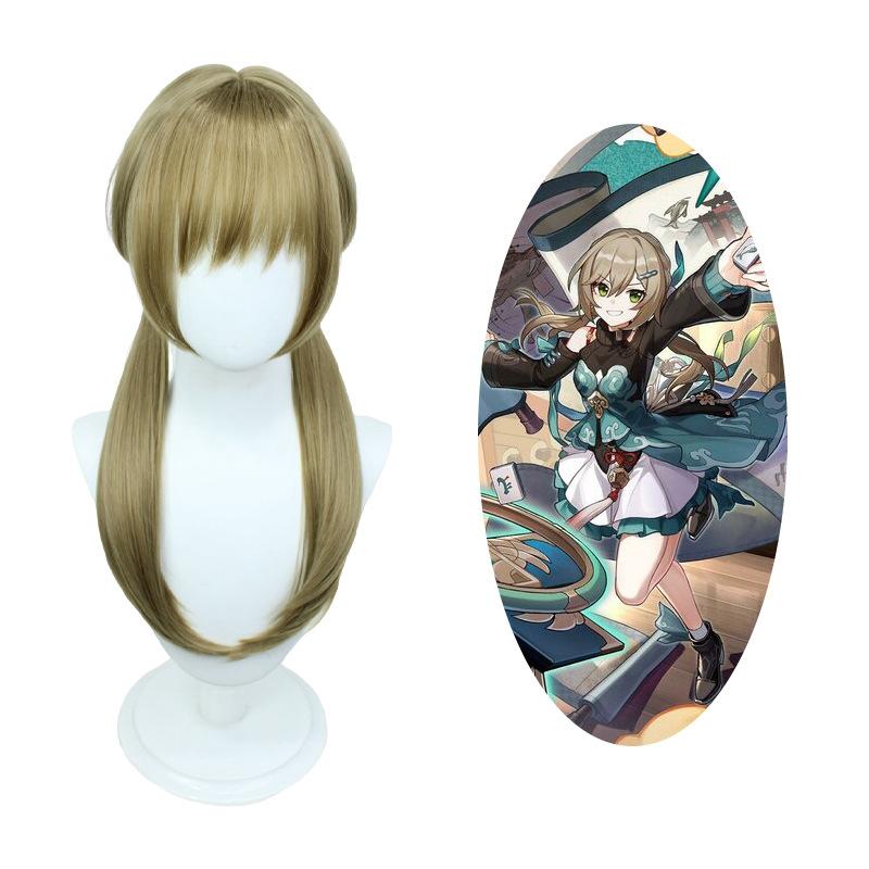 Game Honkai: Star Rail Qingque Cosplay Wig Dress Shorts Bow Headwear Accessories Full Set Clothing Halloween Carnival Costumes