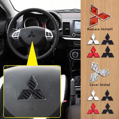 ABS Наклейка на центр руля автомобиля для Mitsubishi Outlander Ralliart Lancer ASX Pajero Eclipse Delica EVO Grandis Colt