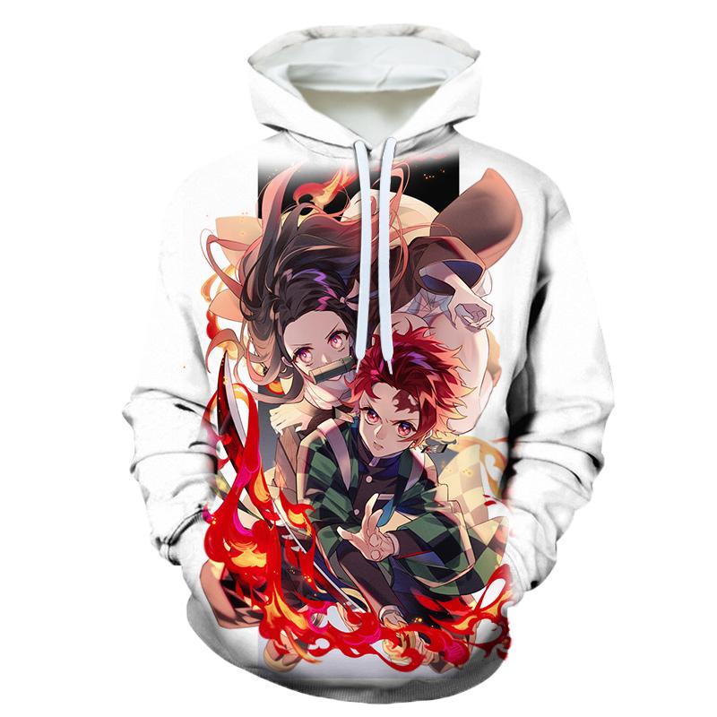 Толстовки с 3D-принтом, аниме-толстовки с капюшоном Demon Slayer, детские новинки, унисекс, топы, удобные, осенне-зимние, с длинным рукавом, пуловер