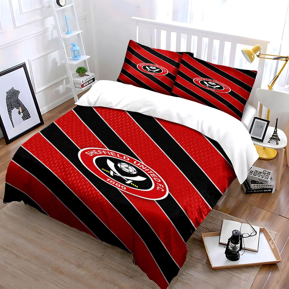 Diagonal stripes, Sheffield United. Bedding sets Duvet cover sets Duvet covers Pillowcases(1*Duvet Cover 2*Pillowcases without duvet insert)