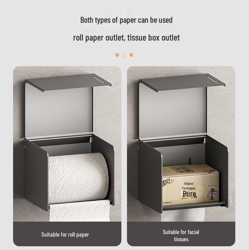 Настенный держатель для салфеток и полотенец без сверления, цвет оружейный серый