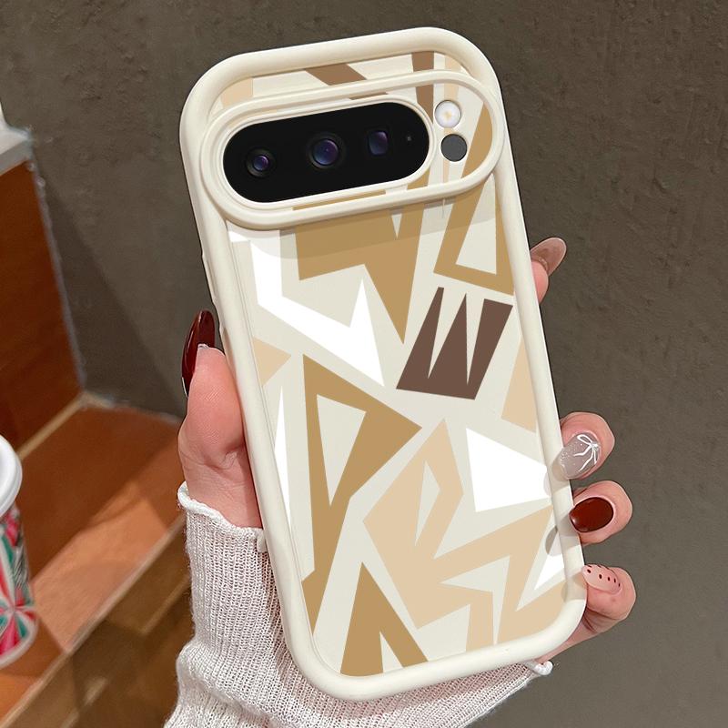 Ударопрочный чехол TPU с геометрическим рисунком для Google Pixel 9 Pro XL 8A 8 7 Pro 7A, матовый мягкий силиконовый защитный чехол для линз телефона