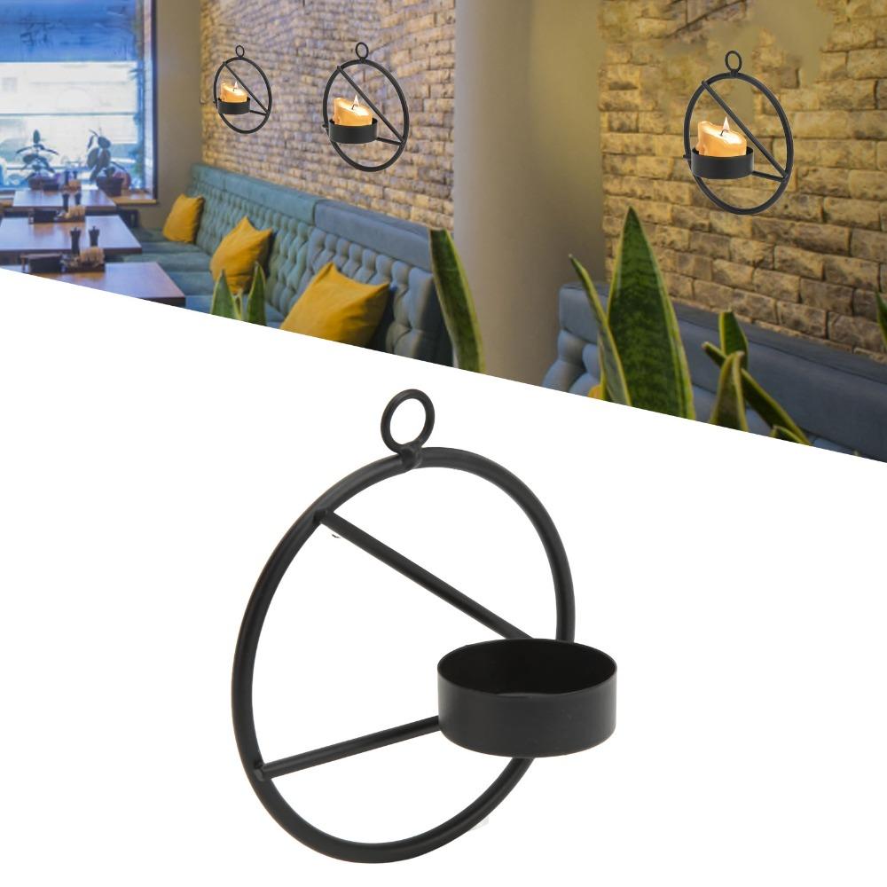 Easy To Clean Tealight Candle Holder Black Color Metal Candle Holder Fireplace Decor