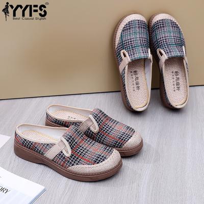 Весенне-летние женские тканевые туфли, мягкая подошва, дышащие, модные, легкие, повседневные, слипоны, домашние женские полушлепанцы