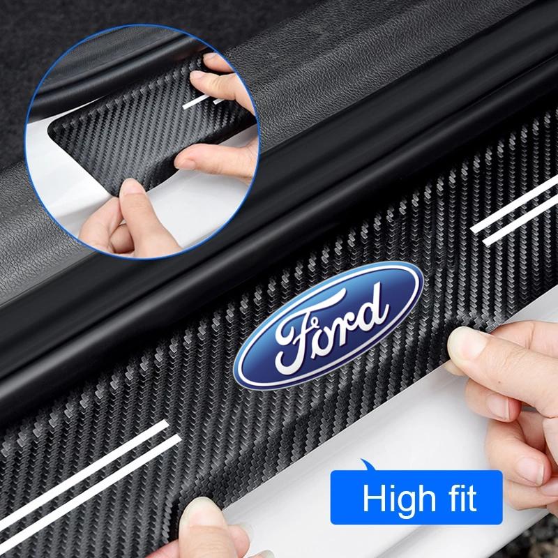 Car Door Sill Stickers Threshold Protector Film Wear Resistant For Ford Focus mk2 mk3 mk4 Fiesta mk7 Transit custom Accessories