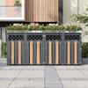 Trash can box, with diamond-shaped ventilation holes, trash storage compartments, lockable, four doors, planting area