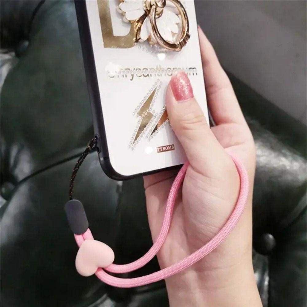 Adjustable Elastic Mobile Phone Lanyard Love Short Wrist Strap Cute Mobile Phone Phone Strap Phone