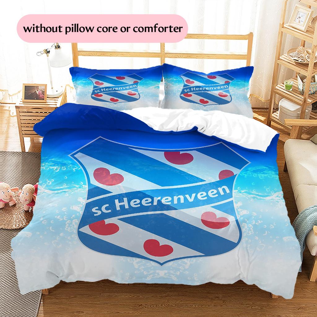 SC Heerenveen  Комплект постельного белья с рисунком  Декор для дома  Подарок (1 пододеяльник + 2 наволочки без наполнителя)