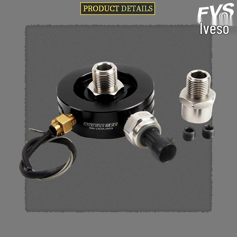 Universal Oil Filter Adapter for Temperature & Pressure Sensors, Fits 80mm Filters
