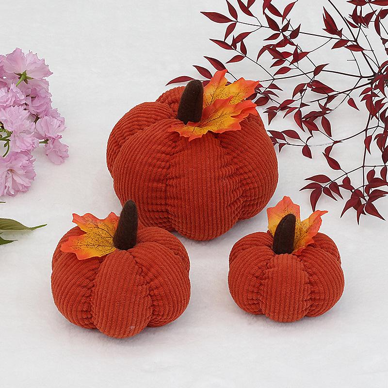 4/5/6in PP Cotton Filled Fabric Pumpkin Corduroy Cloth Pumpkin Soft Funny Pumpkin Plush Toys