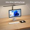 Modern Gooseneck Double LED Desk Lamp Stepless Knob Adjustment High Lumen Wide Head Architect Working Office Metal Shade AC