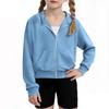 Children's Fashion Solid Color Long Sleeved Hooded Sweatshirt, Girls' Hoodie Jacket