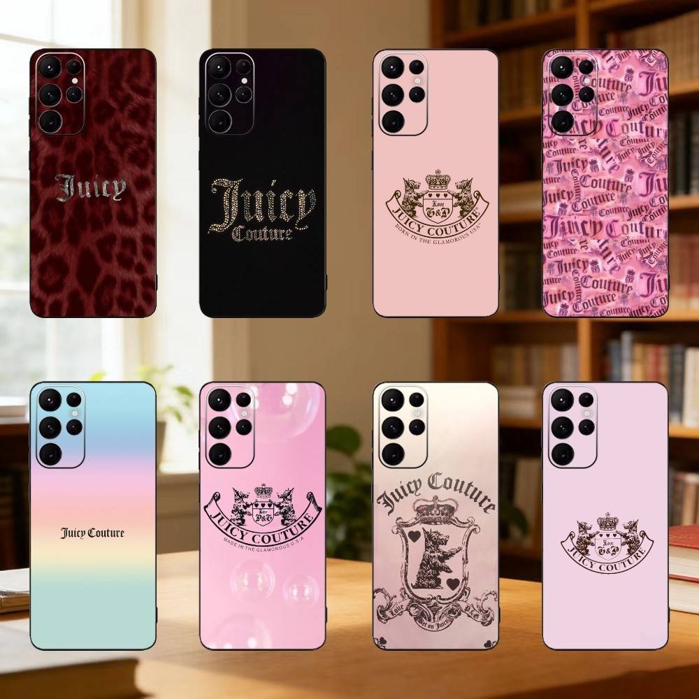 Чехол для телефона J-Juicy C-Couture для Samsung S25, S24, S21, S22, S23, S30, Ultra, S20, Plus, Fe, Lite, Черный корпус