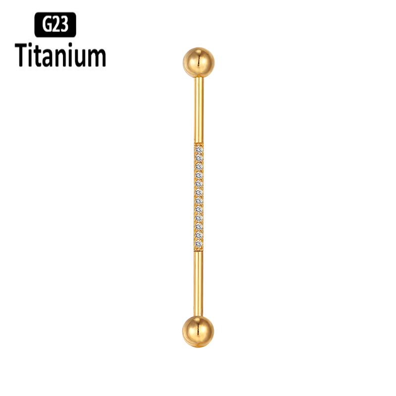 ASTM F136 G23 Титан 38мм Промышленный Кольцо-Штанга Ухо Прямая Штанга Гвоздик Серьга Хрящ Уха Хеликс Шарик Пирсинг Украшения для Тела