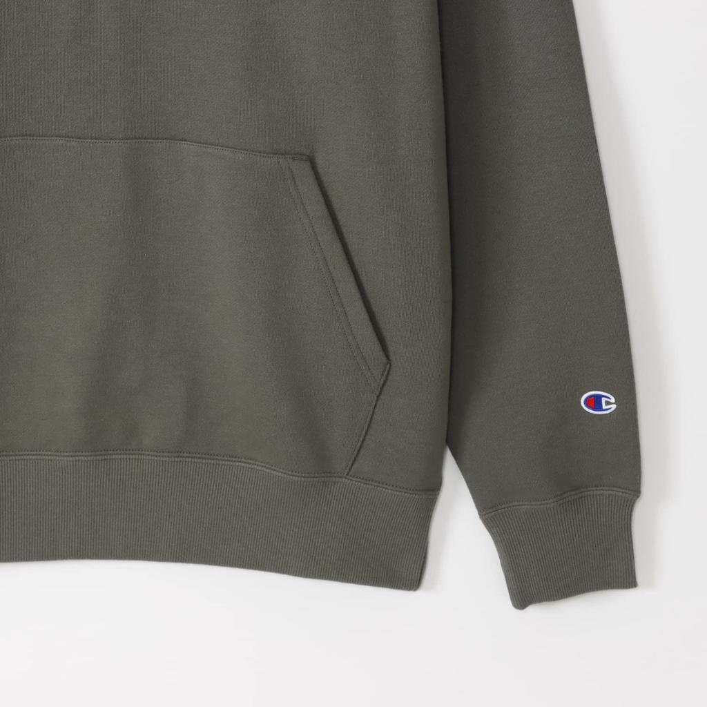Толстовка с длинным рукавом Хлопок США Флис Вышивка логотипа-надписи С капюшоном Повседневная Темно-серый S [Champion] Мужская C8-W128Z