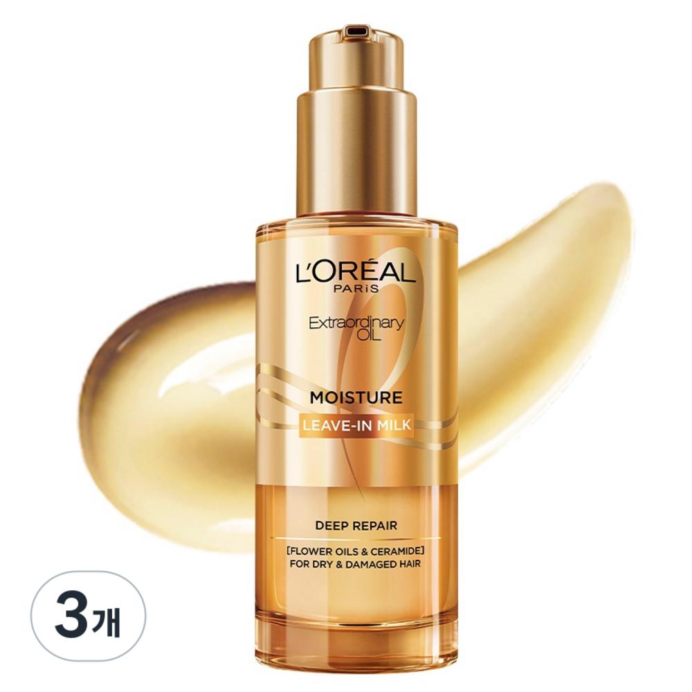 L'Oréal Paris Экстраординарное Увлажняющее Молочко-несмываемое Масло для Волос 3 шт 90 мл