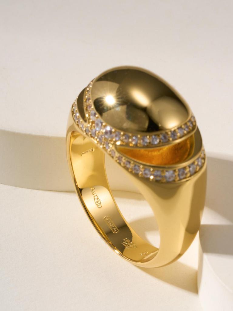 Кольцо двух цветов «Маленькое золотое яйцо» Изысканное мастерство Не выцветающее и не вызывающее аллергию Подарочное украшение