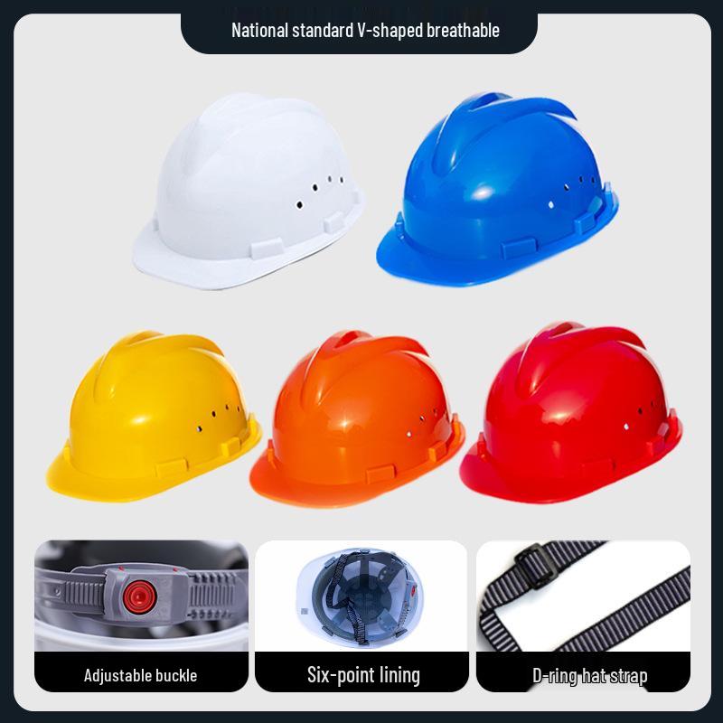 Iron Head Kung Fu Classic V-Shaped Breathable Anti-Smash Safety Helmet with Printing for Construction and Labor Protection.