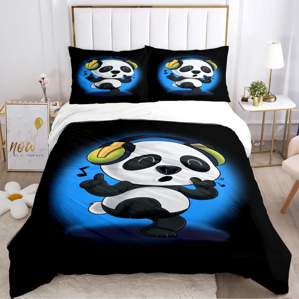 Cute Panda Duvet Cover Cartoon Kawaii Comforter Bedding Sets Soft Quilt Cover And Pillowcases For Teens SingleDoubleQueenKing