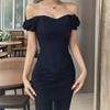 European & American Street Style Off-Shoulder Short Sleeve Bustier Top with Fishbone Corset and Padded Bandeau for Women