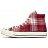 Кеды Chuck Taylor All Star 70 Hi Plaid Pack темно-бордового цвета