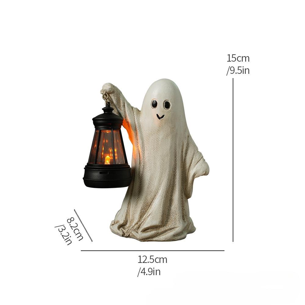 Halloween Ghost Figurine Decoration Resin Pumpkin Spooky Statue Home Ornaments Desktop Bookshelf Holiday Scene Ghost Props Decor
