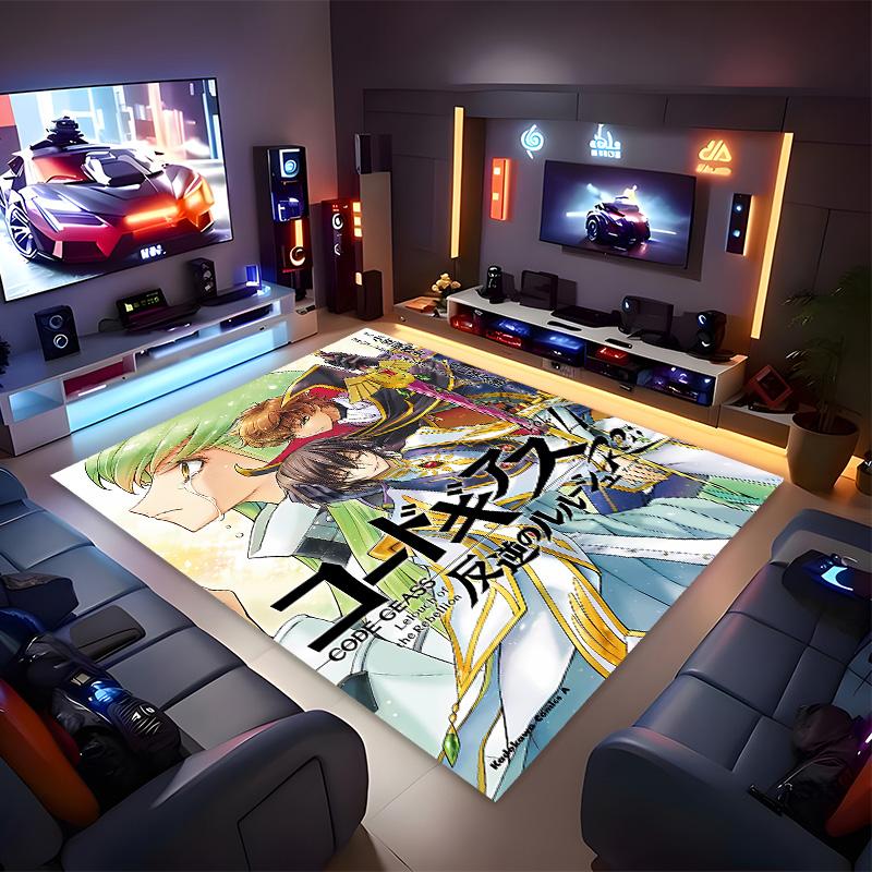 Anime Code Geass Printed Absorbent Washable Carpet,Non-Slip Bathroom Mats,Kitchen Rugs,Living Room Entrance,Camping Picnic Rugs