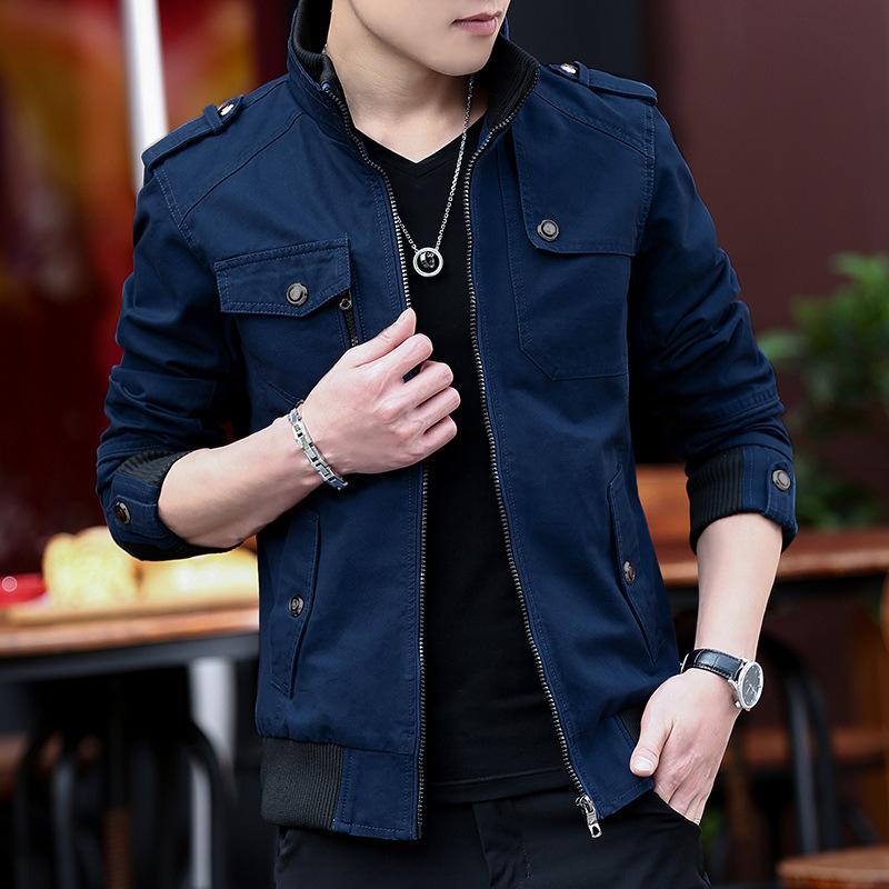 Spring and Autumn Men's Casual Cotton Jacket Slim Fit Fashion Washed Men's Edition Jacket Men's Jacket