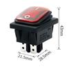 1Pcs On Off  KCD4 Waterproof and Oil Proof Switch Four Feet 2 File with Lights Rocker Power Switch LED 12V 220V