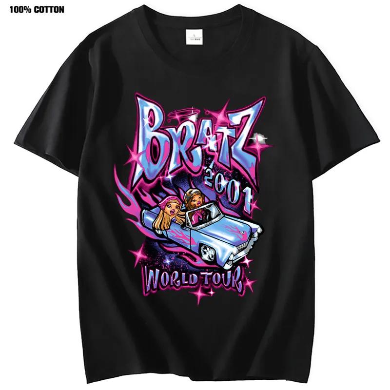Bratz T Shirts Women Summer Fashion Street Oversized T-shirt Harajuku Y2k Tops Men Women Casual Polyester Short Sleeve Tshirt