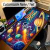Astronaut Space Theme Personalized Mouse Pad Custom Name Text Non Slip Desk Pad For Laptop Office Desktop