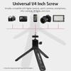 KINGJOY KT 26 Mini Desktop Tripod Rotatable Ball Head with Extendable Cold Shoe Phone Clip 1 4 Inch Screw for