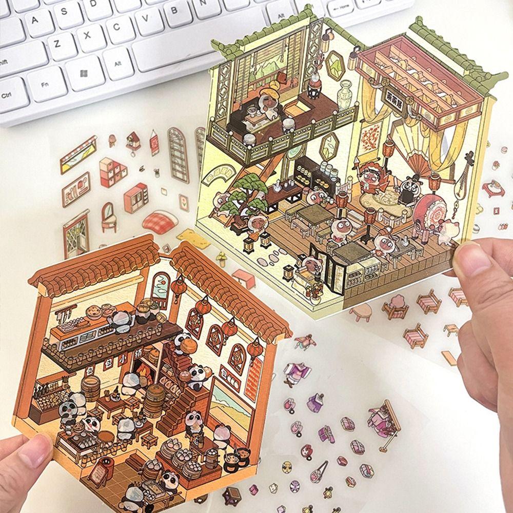 Сделай сам Визуальная наклейка для укладки Трехмерные ландшафтные наклейки Миниатюрная сцена 3D-наклейки