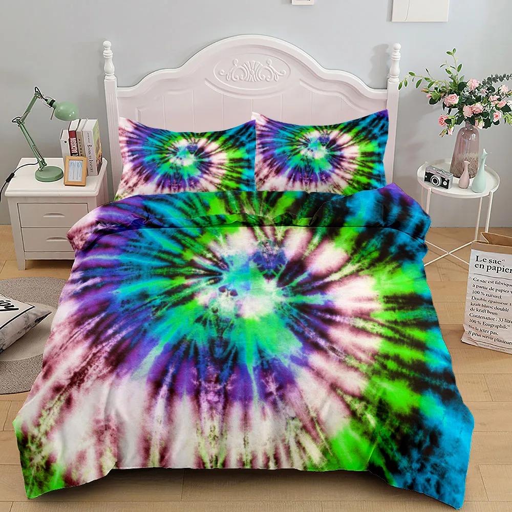 3D Tye Dye Art Fashion Duvet Cover Set King Queen Double Full Twin Single Size Bed Linen Set
