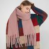 Winter Thick Warm Scarf Women Cashmere Shawl and Wraps Pashmina Neckerchief Bufanda Female Solid Tassel Echarpe Poncho