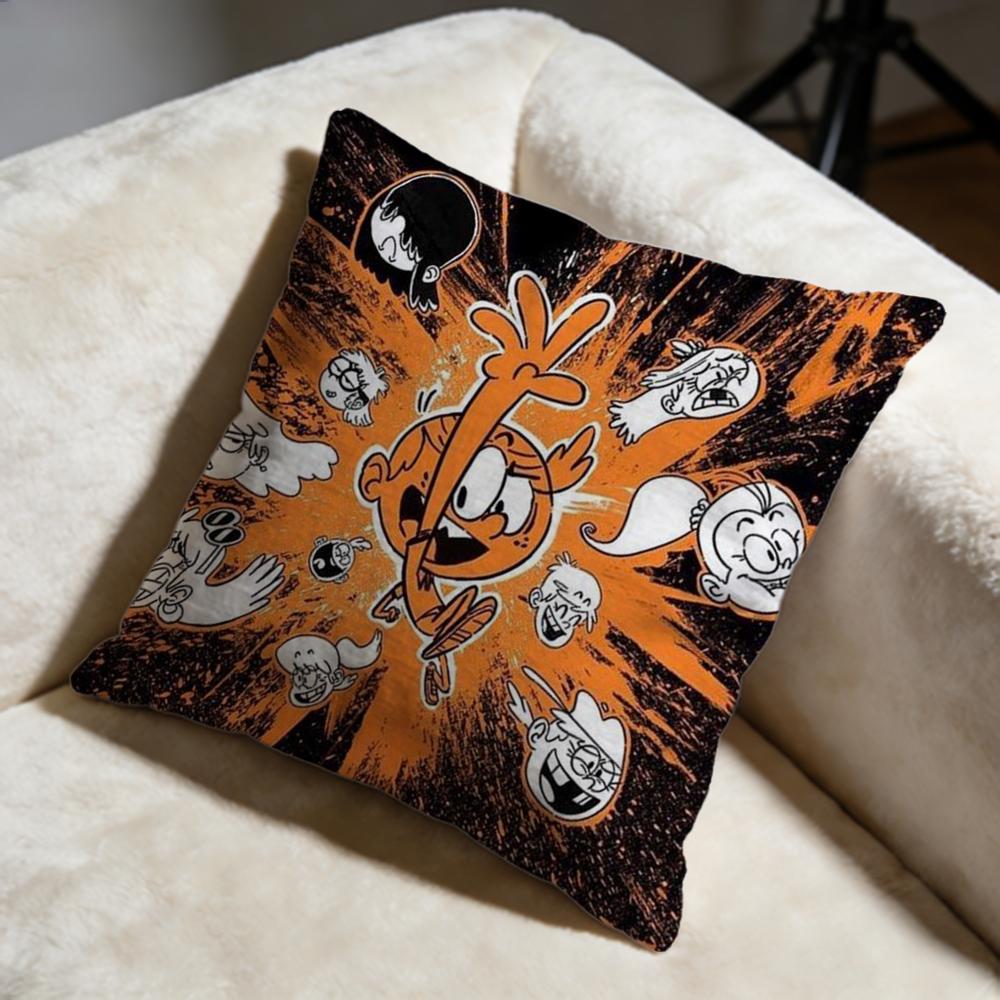 Stylish TThe Loud Houseable Cushion Cover Soft Decorative Pillow Case Suitable for Bedroom Sofa Car Travel Use