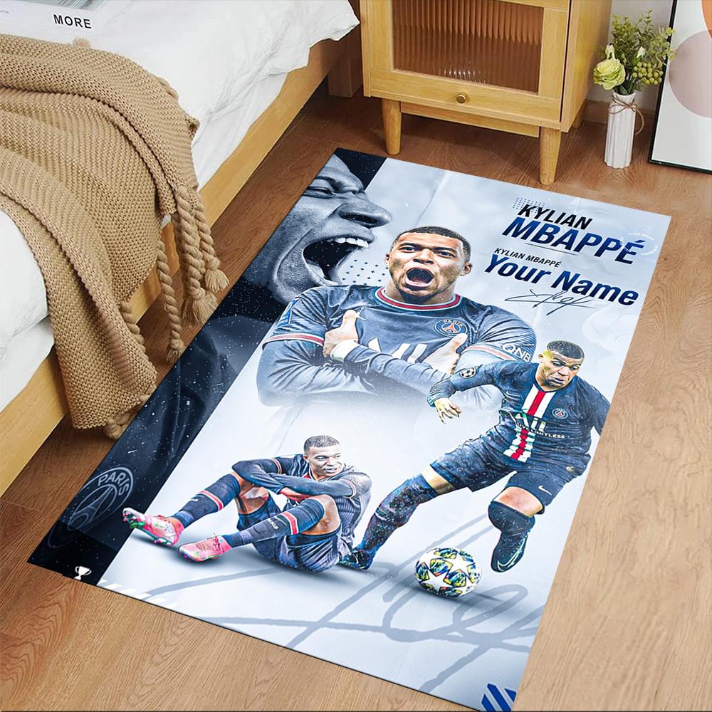 Mbappé Customize Your Name Area Rug Design for Balcony Kitchen Bedrooms Living Rooms Antislip Carpet Office home decor Birthday/Christmas Gift